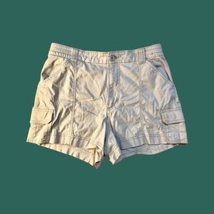Beige/Tan Hollister Ultra High-Rise Twill Cargo Mom Shorts Women's Size M